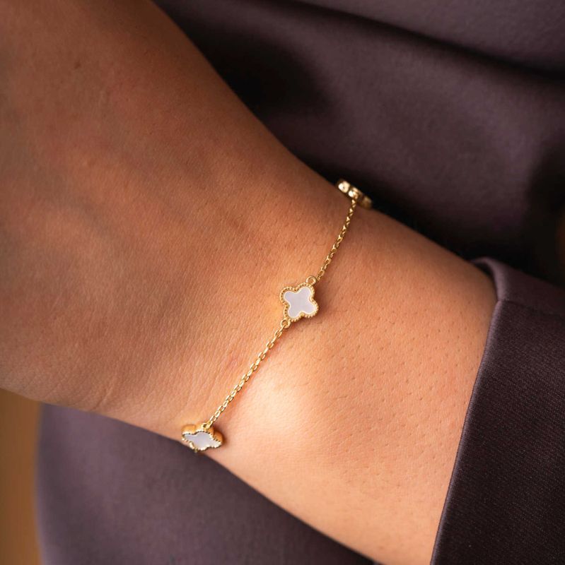 KLØVER ARMBÅND PERLEMOR 992036