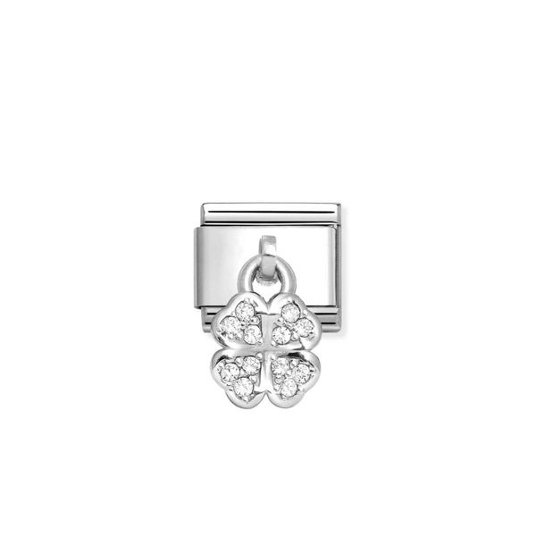 NOMINATION CHARMS firkløver med glitter 331800/31
