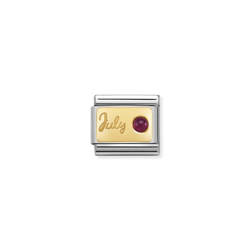 NOMINATION Classic MONTH STONE in steel, stones and 18k gold Jul