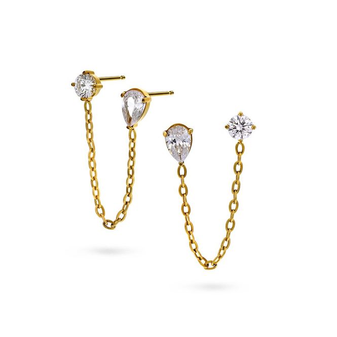 Hovedbilde Starlight studs i forgylt stål 28209